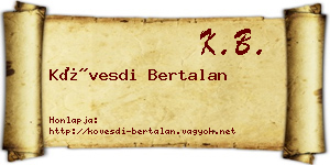Kövesdi Bertalan névjegykártya