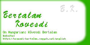 bertalan kovesdi business card