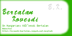 bertalan kovesdi business card